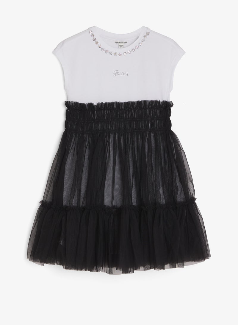 GUESS Youth Fit And Flare Short Sleeve Dress - Image 1